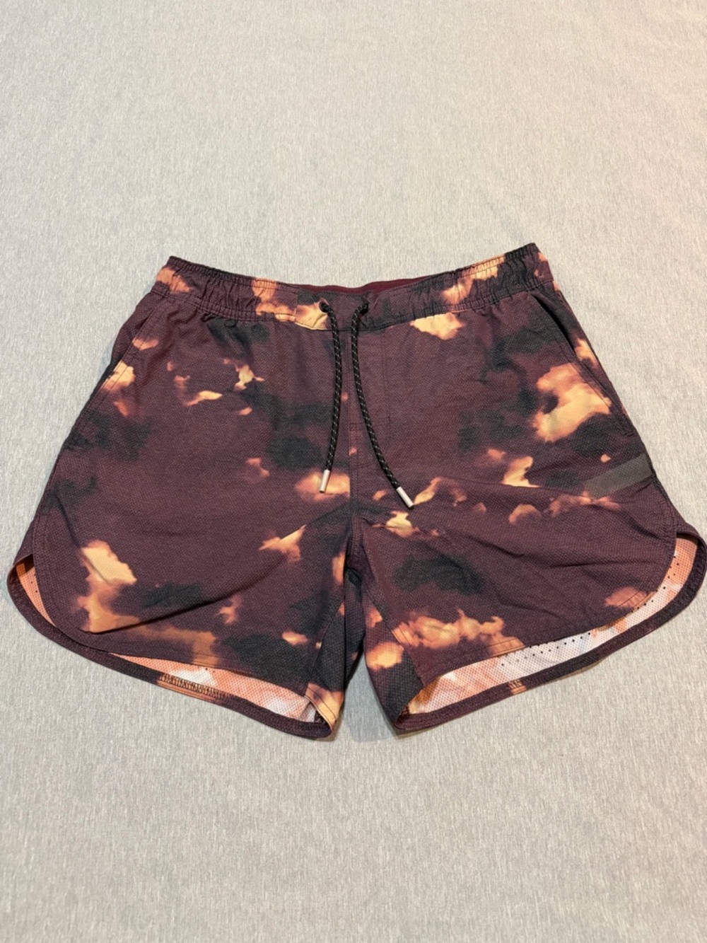 Legends Luka HD Shorts Orange Camp Tie Dye Lined 5” Running Men’s M